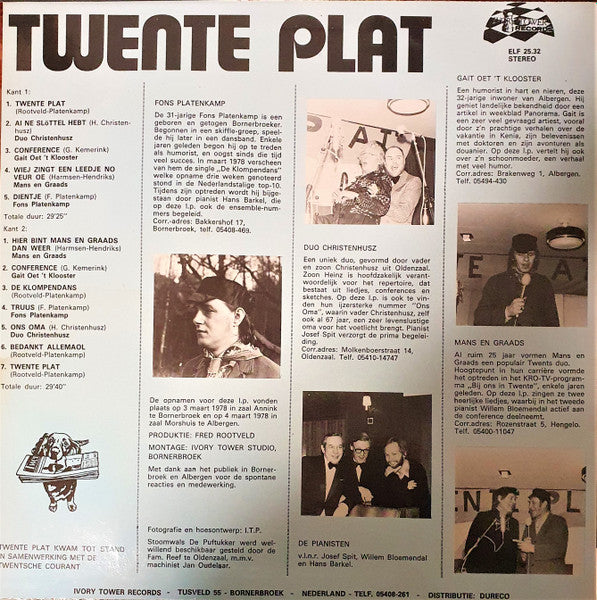 Various - Twente Plat - Een Klein Uur Twentse Humor Met (LP) 51344 Vinyl LP Goede Staat