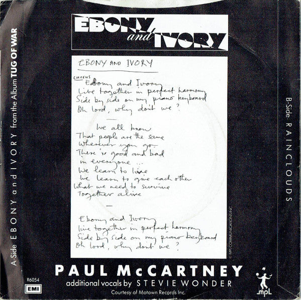 Paul McCartney - Ebony And Ivory 39079 Vinyl Singles Goede Staat