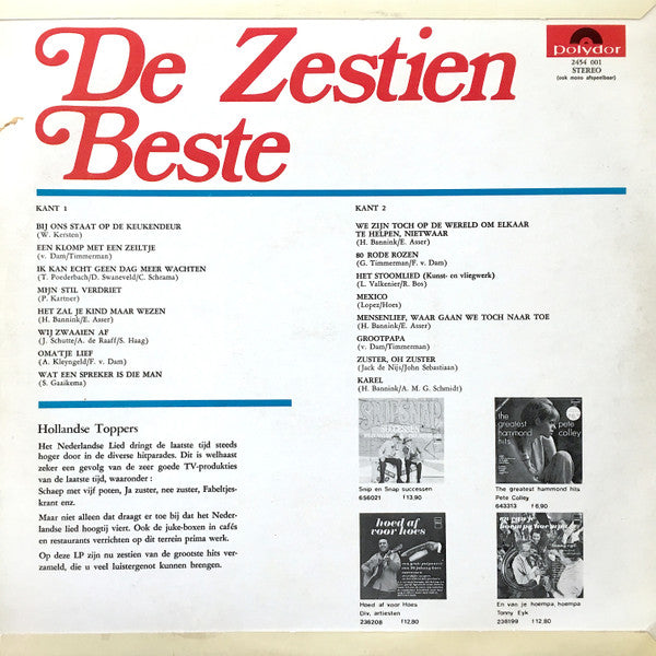 Various - De Zestien Beste (LP) 44859 Vinyl LP Goede Staat