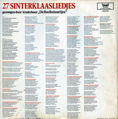 Kinderkoor De Kwikstaartjes - 27 Sinterklaasliedjes (LP) Vinyl LP Goede Staat