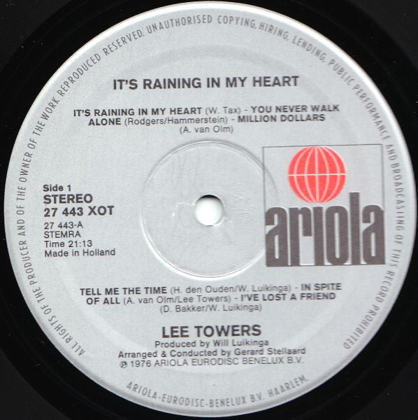 Lee Towers - It's Raining In My Heart (LP) 48145 Vinyl LP Goede Staat