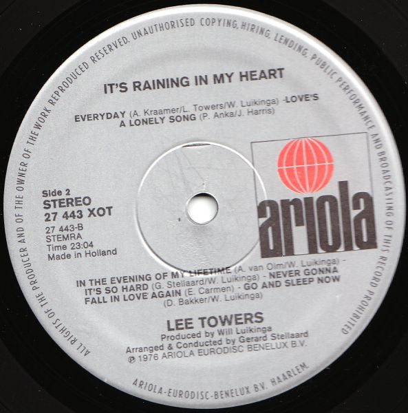 Lee Towers - It's Raining In My Heart (LP) 48145 Vinyl LP Goede Staat