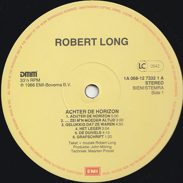 Robert Long - Achter De Horizon (LP) Vinyl LP Goede Staat