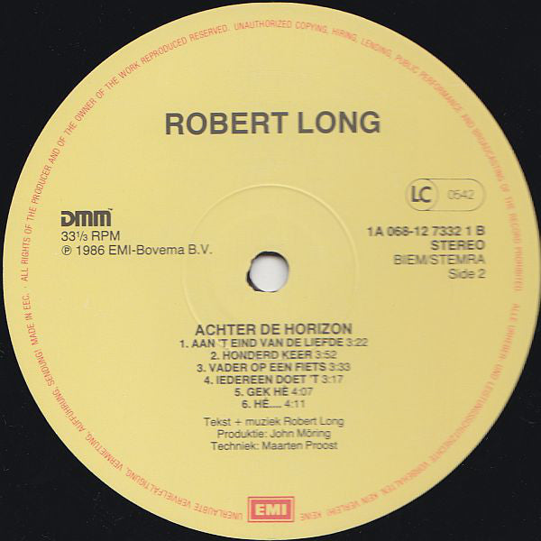 Robert Long - Achter De Horizon (LP) Vinyl LP Goede Staat