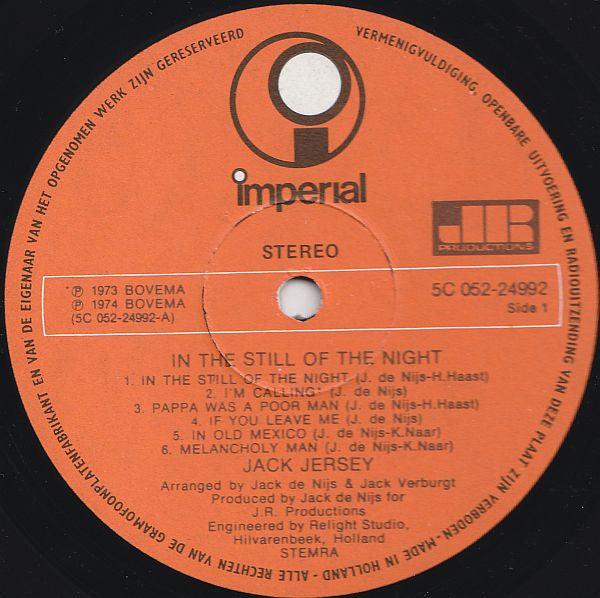 Jack Jersey - In The Still Of The Nigh (LP) Vinyl LP Goede Staat