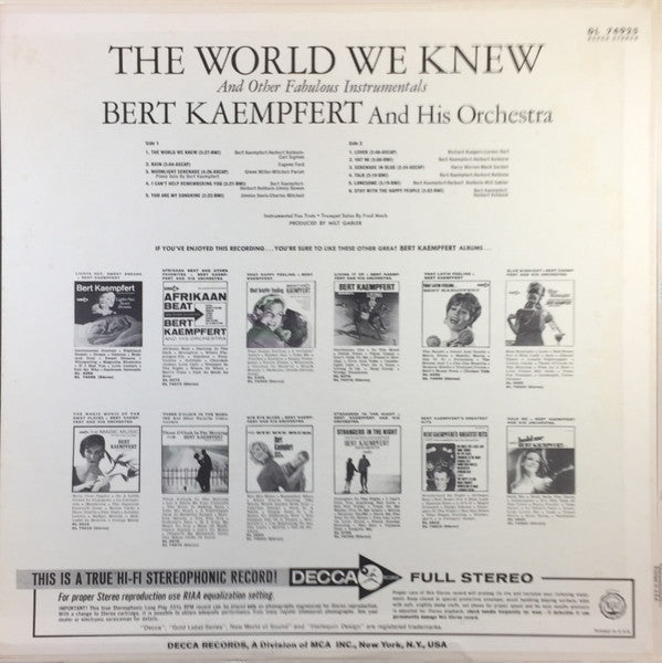 Bert Kaempfert & His Orchestra - The World We Knew (LP) 51114 Vinyl LP Goede Staat