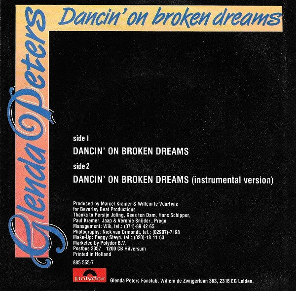 Glenda Peters - Dancin' On Broken Dreams 33400 Vinyl Singles Goede Staat