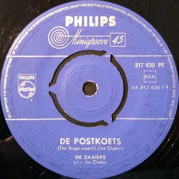 Zaaiers - De Postkoets 39702 Vinyl Singles Goede Staat