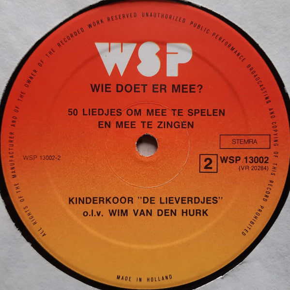 Kinderkoor De Lieverdjes ‎- Wie Doet Er Mee (LP) 51159 Vinyl LP Goede Staat