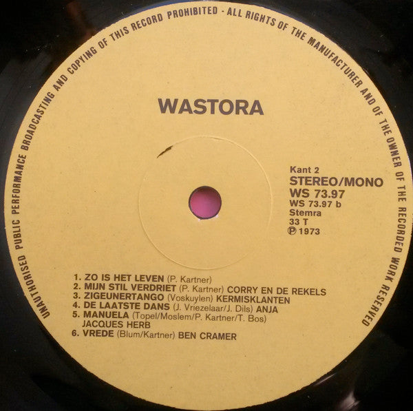 Various - 12 Hits (Wastora Presenteert) (LP) 49931 Vinyl LP Goede Staat