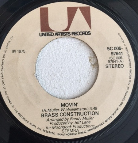 Brass Construction - Movin' 39251 Vinyl Singles Goede Staat