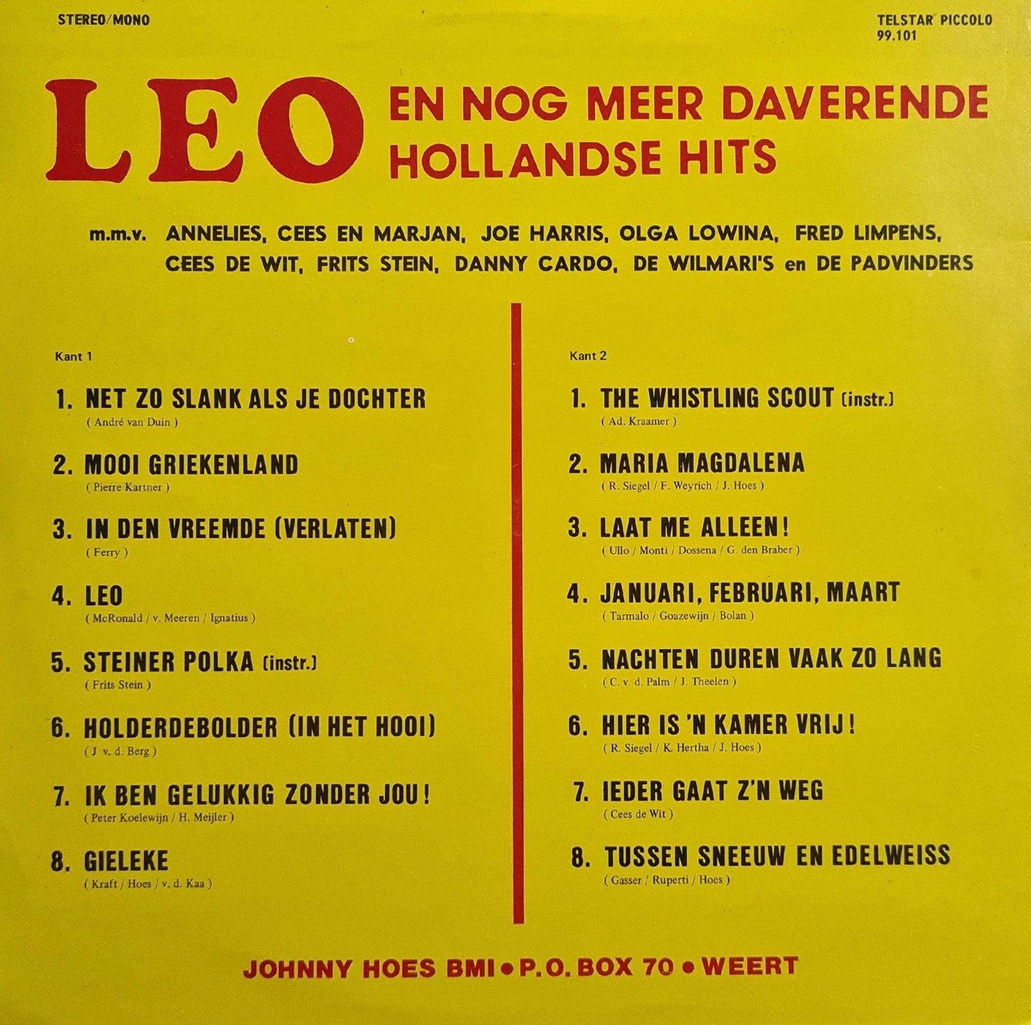 Various - Leo En Nog Meer Daverende Hollandse Hits (LP) 47049 Vinyl LP Goede Staat