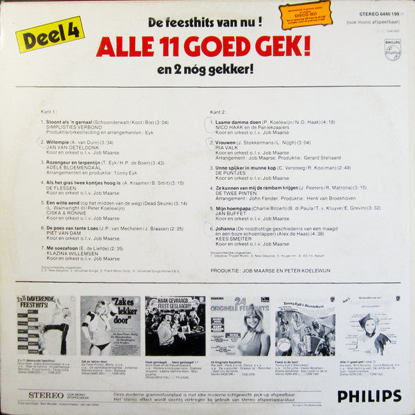 Various - Alle 11 Goed Gek! En 2 Nóg Gekker! Deel 4 (LP) Vinyl LP Goede Staat