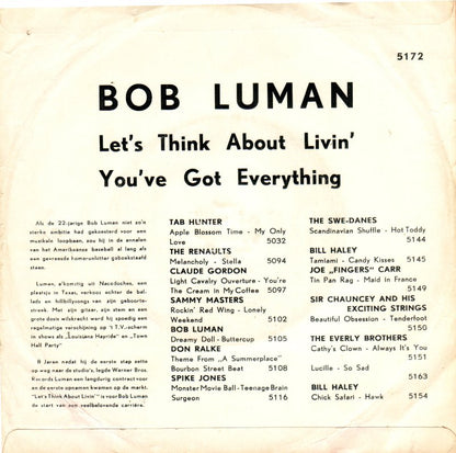 Bob Luman - Let's Think About Living 37929 Vinyl Singles Goede Staat