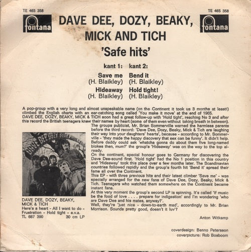 Dave Dee, Dozy, Beaky, Mick & Tich - Save Hits (EP) 34073 Vinyl Singles EP Goede Staat