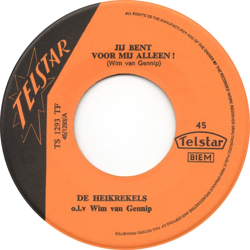 Heikrekels - Jij Bent Voor Mij Alleen 00048 Vinyl Singles Goede Staat