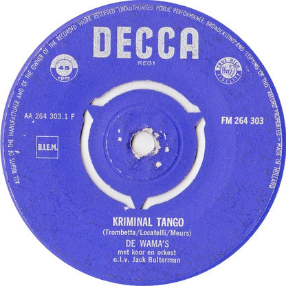 Wama's - Kriminal Tango 33773 Vinyl Singles Goede Staat