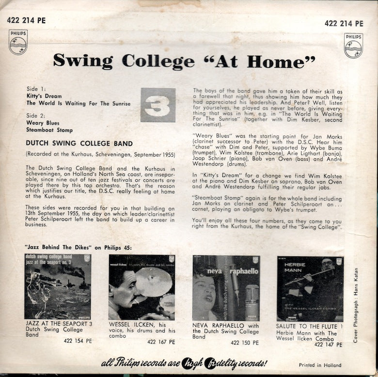 Dutch Swing College Band - Swing College At Home 3 (EP) 39790 Vinyl Singles Goede Staat