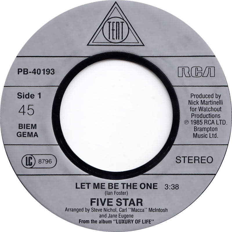 Five Star - Let Me Be The One 01940 Vinyl Singles Hoes: Generic