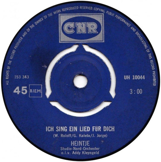 Heintje - Ich Sing' Ein Lied Fur Dich 32740 Vinyl Singles Hoes: Generic