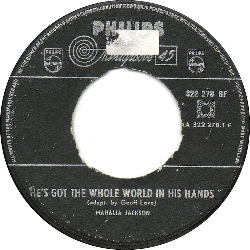 Mahalia Jackson - He's Got The Whole World In His Hands Vinyl Singles Hoes: Generic