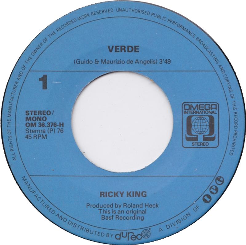 Ricky King - Verde 29399 Vinyl Singles Goede Staat