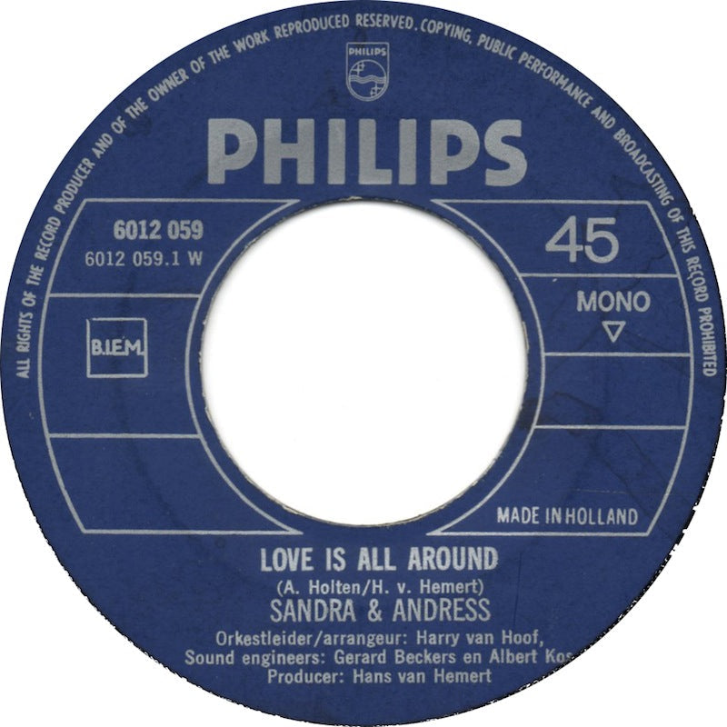 Sandra & Andres - Love Is All Around 18946 Vinyl Singles Hoes: Generic