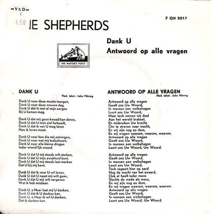 Shepherds - Dank U (B) 14403 Vinyl Singles B-Keus (B)