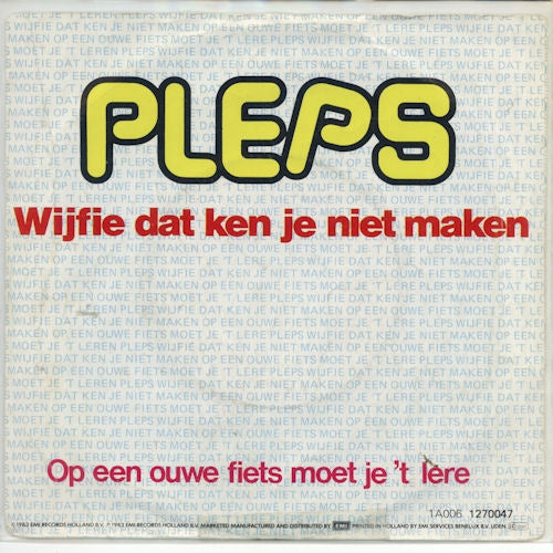 Pleps - Wijfie Dat Ken Je Niet Maken 36460 Vinyl Singles Goede Staat ++