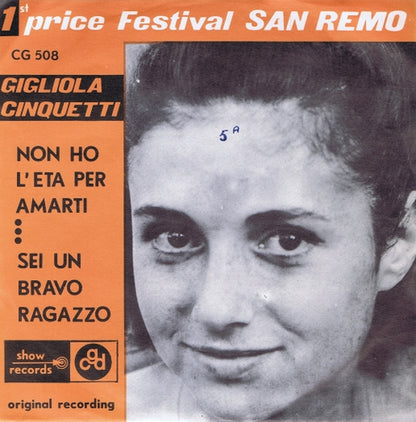 Gigliola Cinquetti - Non Ho L'Eta' (Per Amarti) 40075 Vinyl Singles Goede Staat