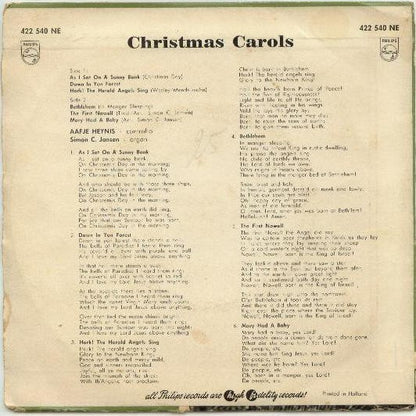 Aafje Heynis - Christmas Carols Vinyl Singles Goede Staat