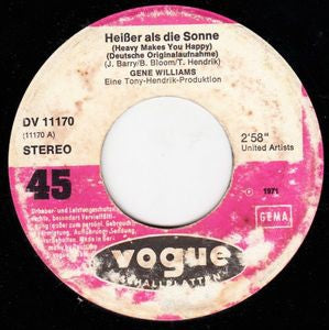 Gene Williams - Heisser Als Die Sonne Vinyl Singles Hoes: Generic