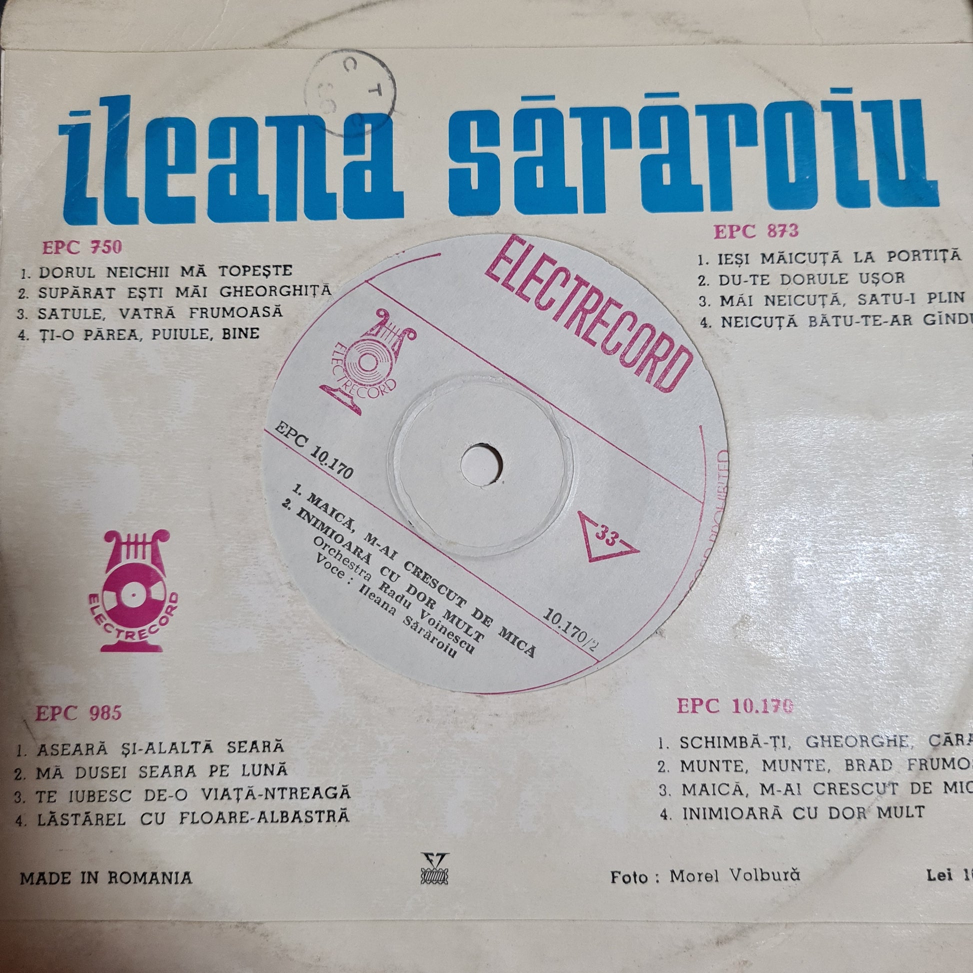 Ileana Sararoiu - Ileana Sararoiu 21616 Vinyl Singles Goede Staat