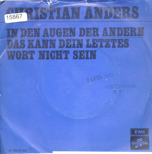 Christian Anders - In Den Augen Der Andern 15867 Vinyl Singles Goede Staat