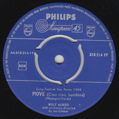 Willy Alberti - Piove (Ciao Ciao, Bambina) 17235 Vinyl Singles Goede Staat