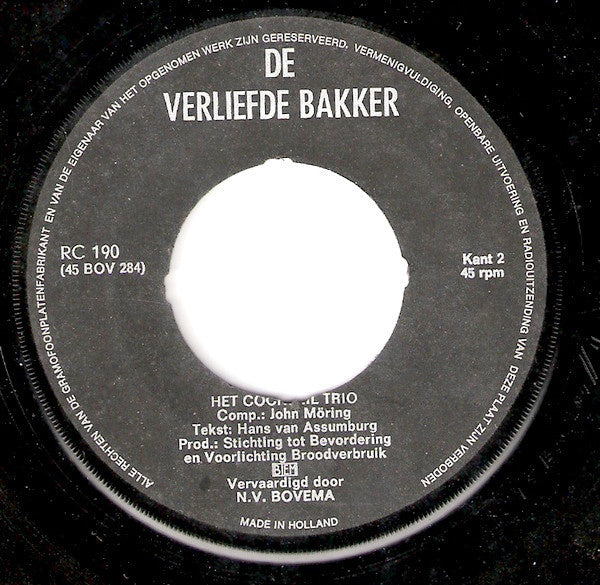 Cocktail Trio - De Bakker Van De Hoek 31967 Vinyl Singles Goede Staat