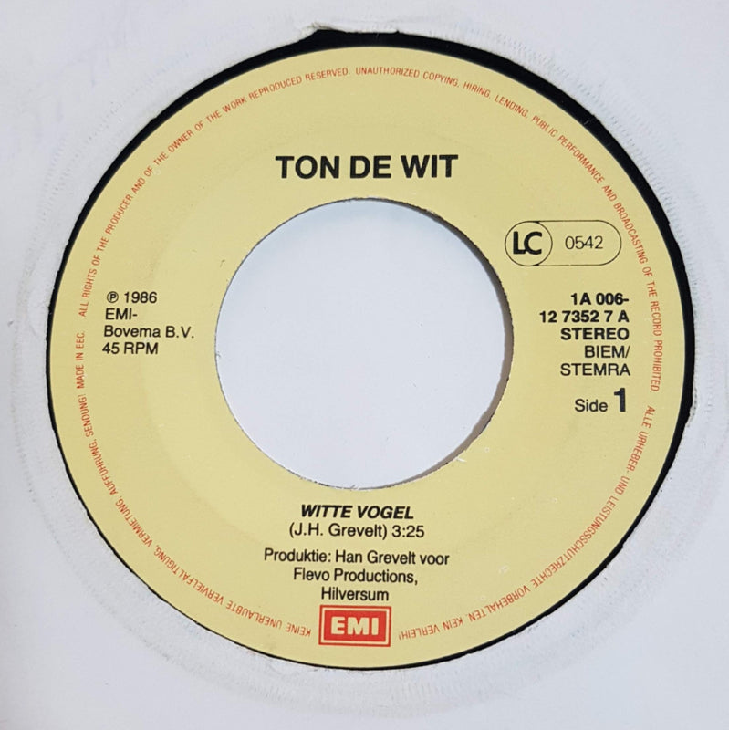 Ton de Wit - Witte Vogel 14386 Vinyl Singles Goede Staat