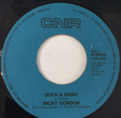 Ricky Gordon - Such A Night 28476 27550 11430 26452 11493 Vinyl Singles Goede Staat