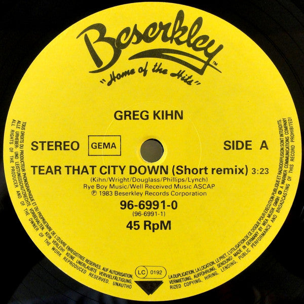 Greg Kihn Band - Tear That City Down (Maxi-Single)  42281 Maxi-Singles Goede Staat