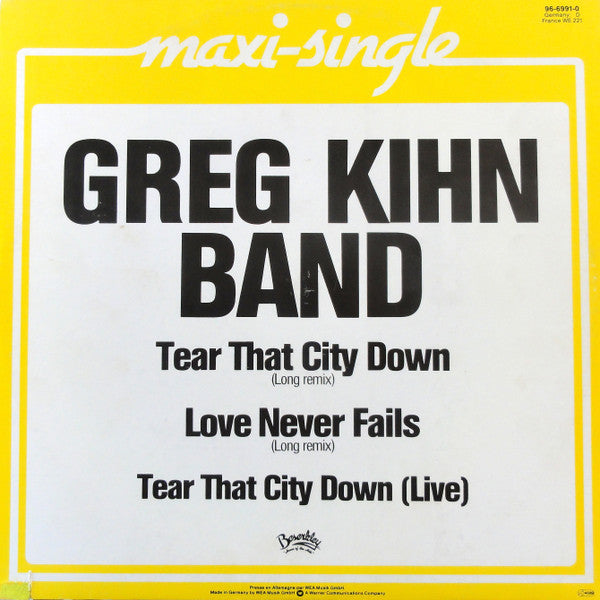 Greg Kihn Band - Tear That City Down (Maxi-Single)  42281 Maxi-Singles Goede Staat