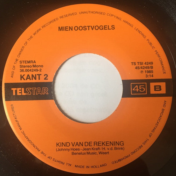 Mien Oostvogels - Je Hebt Me Geleerd 14203 Vinyl Singles Goede Staat