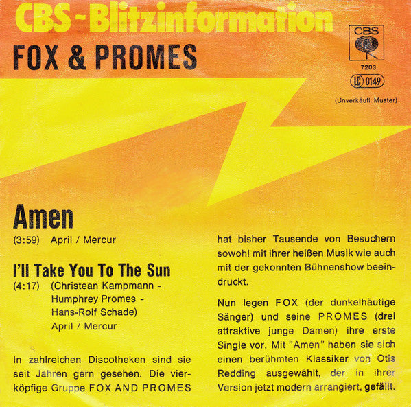 Fox & Promes - Amen 25376 Vinyl Singles Goede Staat