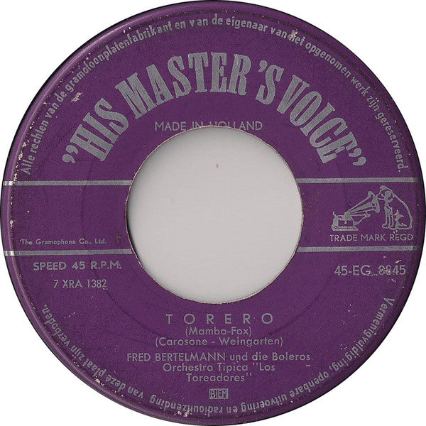 Fred Bertelmann - Torero 10628 Vinyl Singles Goede Staat