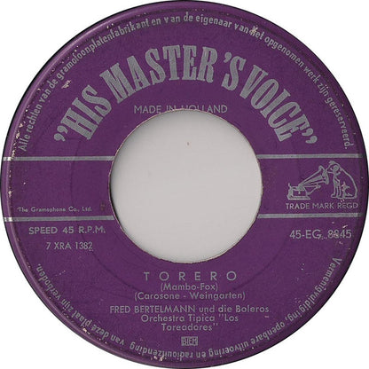 Fred Bertelmann - Torero 10628 Vinyl Singles Goede Staat