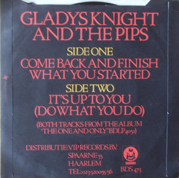 Gladys Knight & The Pips - Come Back And Finish What You Started 30090 35252 Vinyl Singles Goede Staat