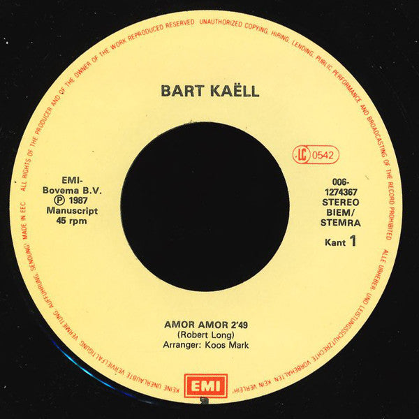 Bart Kaëll - Amor Amor 30983 Vinyl Singles Goede Staat