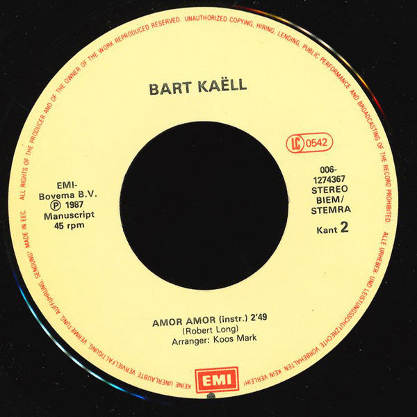 Bart Kaëll - Amor Amor 30983 Vinyl Singles Goede Staat