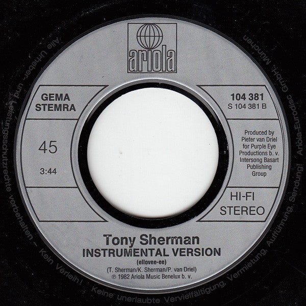 Tony Sherman - Ellovee-ee 03914 Vinyl Singles Goede Staat