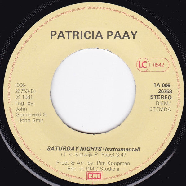 Patricia Paay - Saturday Nights 29379 Vinyl Singles Goede Staat