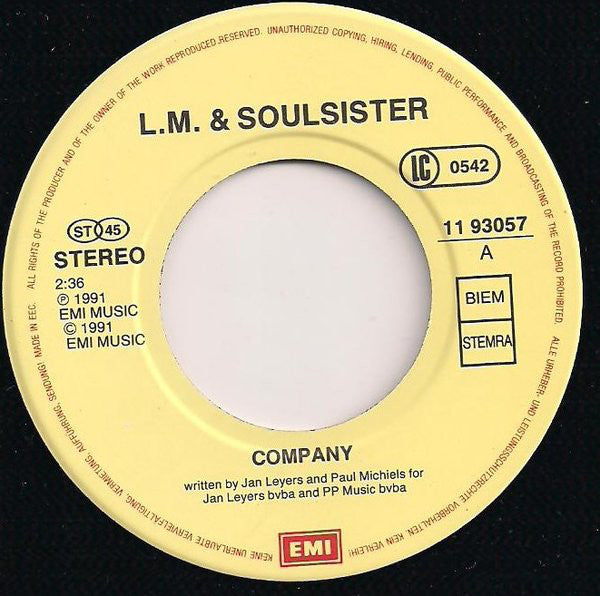 L.M. & Soulsisters - Company 12839 Vinyl Singles Goede Staat